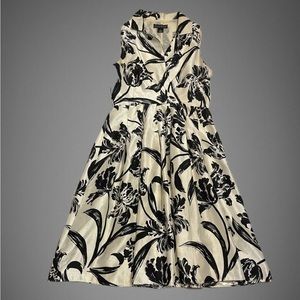 Jessica Howard Black and White Floral Dress size 8